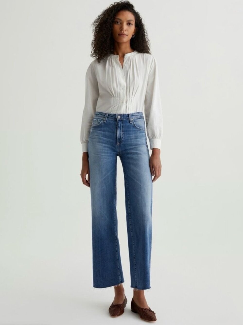 AG Adriano Goldschmied Saige Wide Leg Crop Jeans Size 30